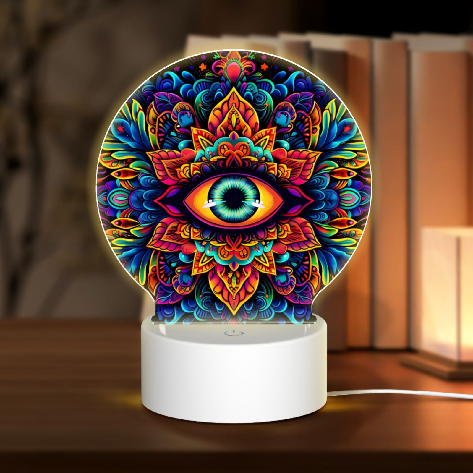 Daiia Vibrant Psychedelic Eye Pattern Acrylic Night Light, LED