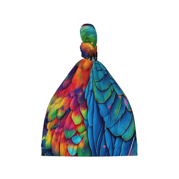 Daiia Vibrant Rainbow Parrot Fantasy Pattern Baby Beanie Knit Toddler Hat Kids Embroidered Beanies Cap for Girls Boys 0-8 Years