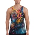 thumbnail image 1 of Daiia Vibrant Rooster Painting Printed Men's Quick Dry Fit Muscle Tank Top Slim-Fit Tank Workout Tank Top Lightweight Sports Tank Top-Small, 1 of 7