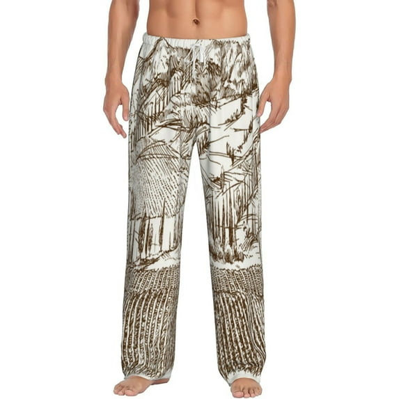 Daiia Vineyard Landscape 1 Men's Sleep Pant with Pockets and Drawstring,Pajama Pants-Small