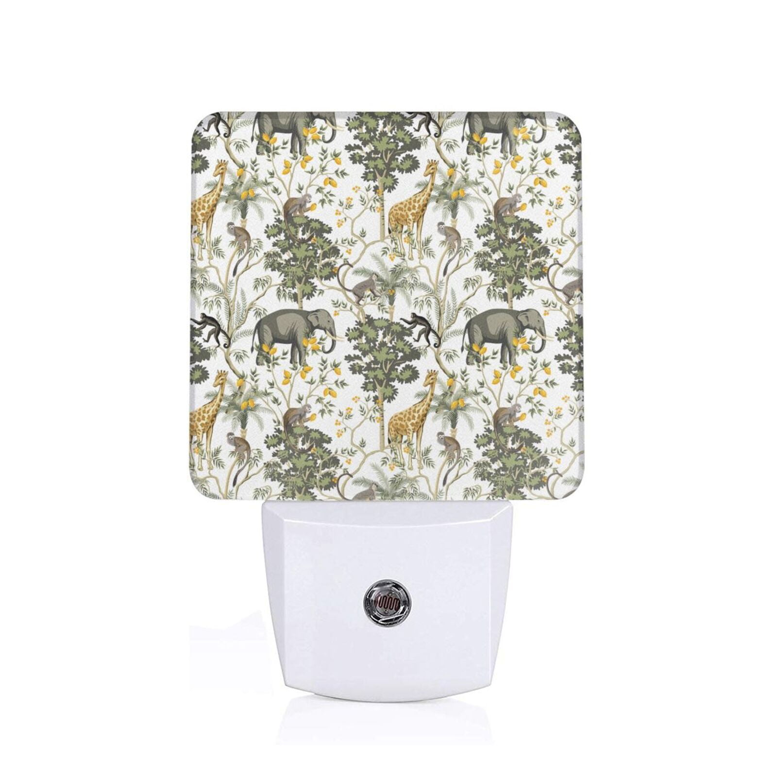 Daiia Vintage Animals Palm Tree Pattern Plugin LED Backlit Night Light