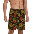 thumbnail image 1 of Daiia Vintage Autumn Plants Butterfly Mens Woven Stretch Pajama Short,Short Pajama Pants-Small, 1 of 7