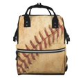 thumbnail image 1 of Daiia Vintage Baseball Large Capacity Baby Bag Waterproof Stylish Diaper Bag Mummy Backpack Adjustable Straps Diaper BagBaby Essentials Bag, 1 of 6
