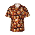 thumbnail image 1 of Daiia Vintage Basketball Hawaiian Shirt for Men Gentle Cotton Regular Short Sleeve Casual-Large, 1 of 9