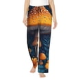 thumbnail image 1 of Daiia Vintage Blue Leaf Mushroom Women's Sleep Pant with Pockets and Drawstring,Pajama Pants-Large, 1 of 9