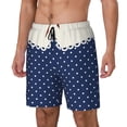 thumbnail image 1 of Daiia Vintage Blue Polka-dot Pattern Mens Swim Trunks Swim Shorts Quick Dry Swim Shorts with Mesh Lining Pockets-X-Large, 1 of 6