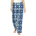 thumbnail image 1 of Daiia Vintage Blue Women's Sleep Pant with Pockets and Drawstring,Pajama Pants-Small, 1 of 9