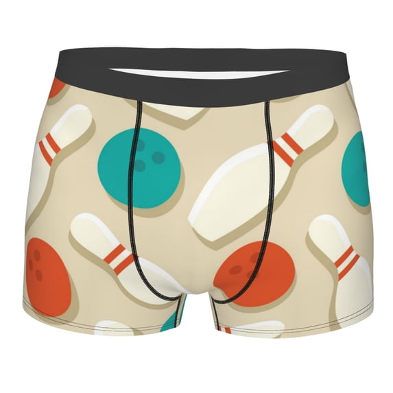 Daiia Vintage Bowling Men's Underwear Boxer Briefs, Cotton Stretch Moisture-Wicking Underwear-Medium