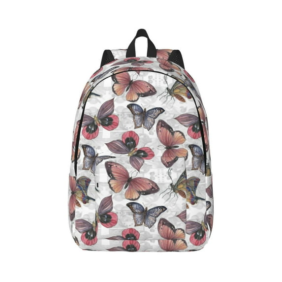 Daiia Vintage Butterflies Vintage Canvas Backpack for Men and Women ,Hiking Backpack,Travel Laptop Bag for School,Large Capacity Backpack