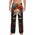thumbnail image 1 of Daiia Vintage Butterfly Flower Skull Men's Sleep Pant with Pockets and Drawstring,Pajama Pants-Medium, 1 of 9