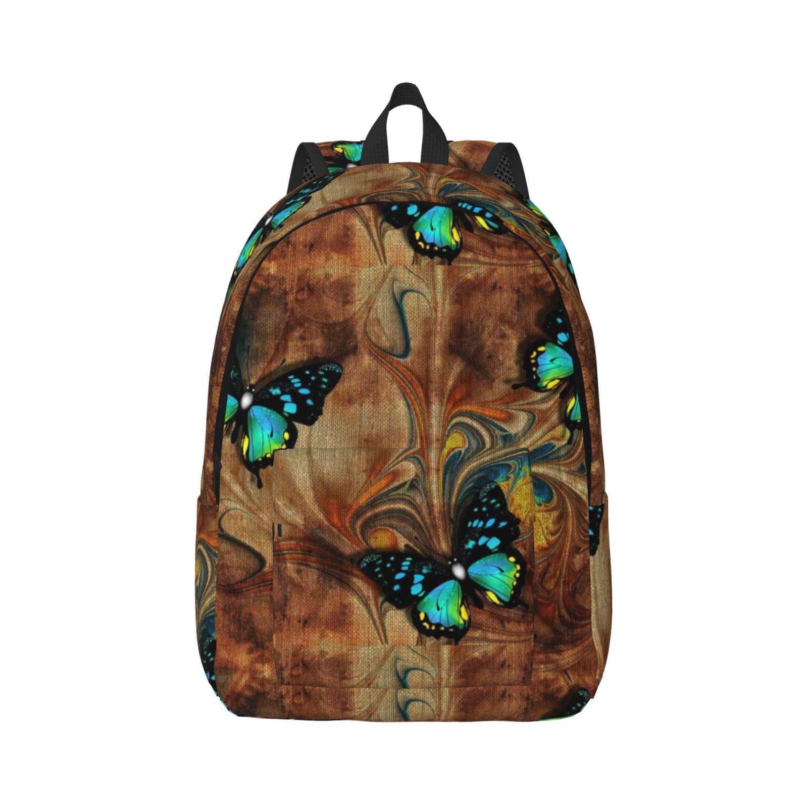Daiia Vintage Butterfly Green Vintage Canvas Backpack for 