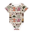 thumbnail image 1 of Daiia Vintage Coffee Printed Unisex-Baby Short Sleeve Onesies Bodysuits Baby Climbing Clothes Soft and Comfortable Romper with Expandable Shoulder Design-12 Months, 1 of 8