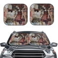 thumbnail image 1 of Daiia Vintage Collage Girl Butterfly 2PCS Car Windshield Sun Shade, Foldable Sun Shield for Car Front Window, Auto Sun Blocker Visor Protector Universal for Truck SUV Pickup-Large, 1 of 7