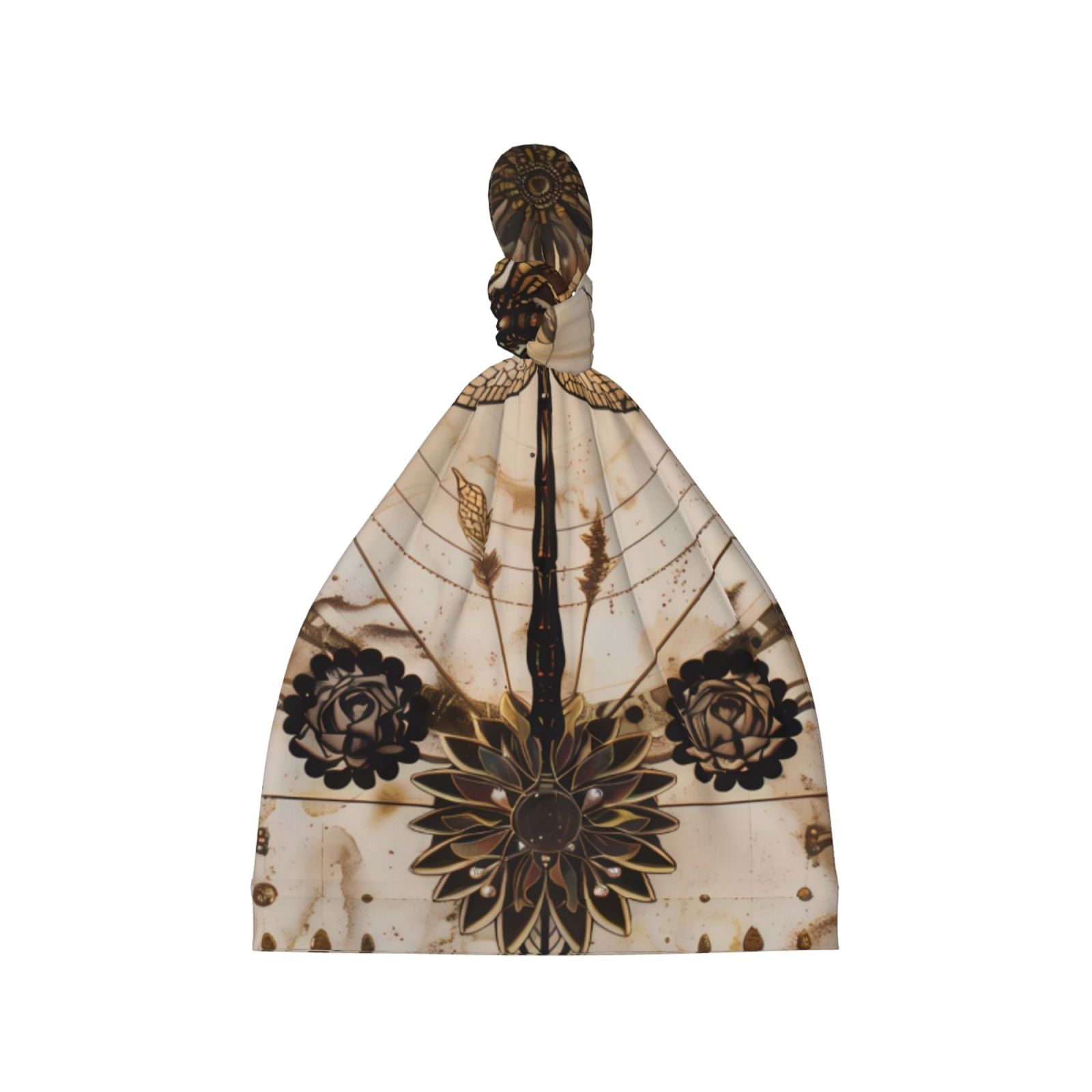 Daiia Vintage Dragonfly Artwork Pattern Baby Beanie Knit Toddler Hat