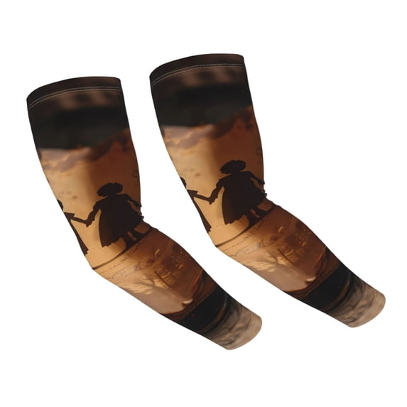 Daiia Vintage Family History Book UV Sun Protection Arm Sleeves - Cooling Compression Arm Sleeve - Sports & UV Arm Sleeves for Men & Women