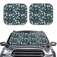 thumbnail image 1 of Daiia Vintage Floral 2PCS Car Windshield Sun Shade, Foldable Sun Shield for Car Front Window, Auto Sun Blocker Visor Protector Universal for Truck SUV Pickup-Large, 1 of 7