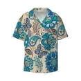 thumbnail image 1 of Daiia Vintage Floral Butterflies Men's Linen Shirts Short Sleeve Casual Shirts Button Down Shirt for Men Beach Summer Wedding Shirt-XX-Large, 1 of 7
