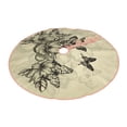 thumbnail image 1 of Daiia Vintage Floral Drawing Merry Christmas Tree Skirt , Xmas Large Lace-up Tree Skirt, Santa Snowflakes Rustic Home Decorations New Year Party Farmhouse Decor-36", 1 of 7