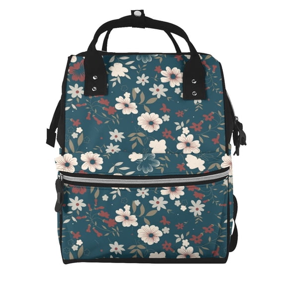 Daiia Vintage Floral Large Capacity Baby Bag Waterproof Stylish Diaper Bag Mummy Backpack Adjustable Straps Diaper BagBaby Essentials Bag