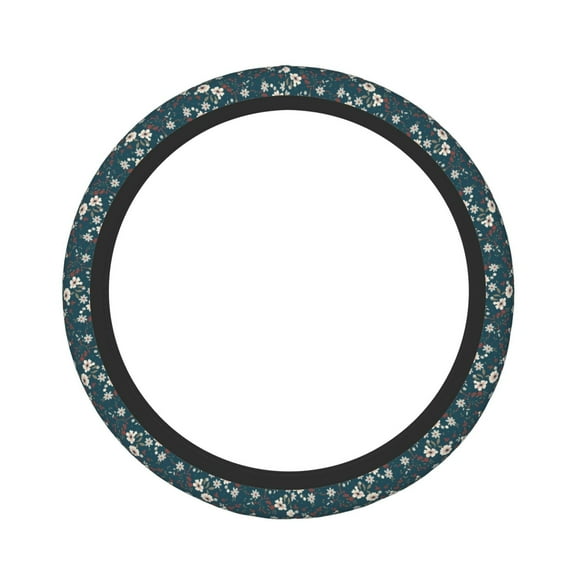 Daiia Vintage Floral Steering Wheel Cover Auto Steering Wheel Covers Breathable Anti-Slip Steering Wheels Car Interior Decor Accessories for Men Women Universal 15 Inch