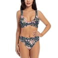 thumbnail image 1 of Daiia Vintage Floral Women's Bikini Set Two Piece Swimsuit High Waisted Bikini Adjustable Straps Bikini Perfect for Beach, Pool, and Summer Vacation-Small, 1 of 9
