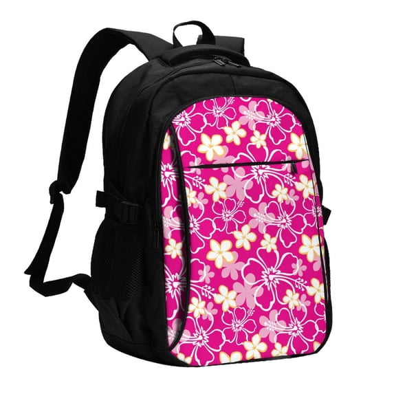 Daiia Vintage Flowers Pattern USB Charging Backpack for Men and Women, Anti-Theft Backpack,Travel Backpack,School Backpack,College Backpack,Laptop Backpack