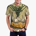 thumbnail image 1 of Daiia Vintage Garlic Bread Illustration Pattern Men’s Polo Shirts,Solid Deck Shirt,Classic Fit, Breathable Cotton Polo for Casual and Sport Wear-Large, 1 of 7