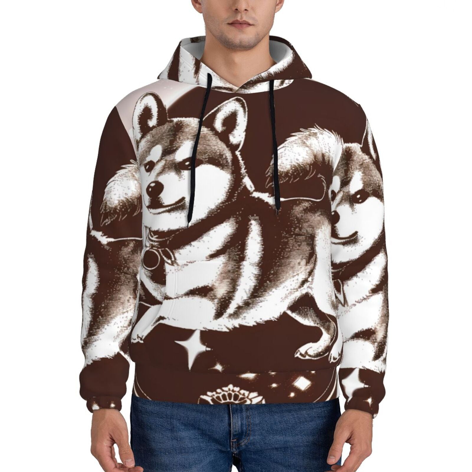 Daiia Vintage Husky Dog for Men's Fashion Hoodies & Sweatshirts with