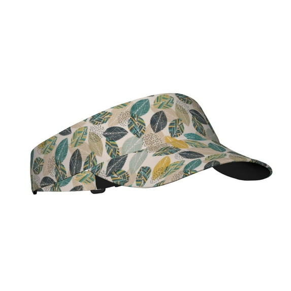 Daiia Vintage Leaves Pattern Sport Sun Visor Hats Visor Cap Adjustable Empty Top Baseball Cap Cotton Ball Caps for Women and Men