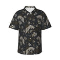 thumbnail image 1 of Daiia Vintage Moon with Plants and Fox Hawaiian Shirt for Men Gentle Cotton Regular Short Sleeve Casual-Medium, 1 of 9