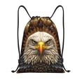 thumbnail image 1 of Daiia Vintage Pattern Bald Eagle Pattern Drawstring Backpack, Gym Bag, Lightweight Backpack, Water-Resistant Bag Travel Sports Backpack, Fitness Bag, Yoga Bag-Small, 1 of 6