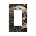thumbnail image 1 of Daiia Vintage Pattern Flower Skull Pattern Decorator Wall Plate Child Safe Outlet Cover, Switch and Outlet Covers,Size 1-Gang 5.0" x3.0" , Polycarbonate Thermoplastic-Style U, 1 of 6