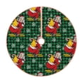 thumbnail image 1 of Daiia Vintage Santa Skiing Green Plaid Drawing Merry Christmas Tree Skirt , Xmas Large Lace-up Tree Skirt, Santa Snowflakes Rustic Home Decorations New Year Party Farmhouse Decor-48", 1 of 6
