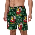 thumbnail image 1 of Daiia Vintage Santa Skiing Green Plaid Mens Swim Trunks Swim Shorts Quick Dry Swim Shorts with Mesh Lining Pockets-3X-Large, 1 of 9