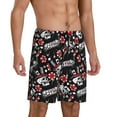thumbnail image 1 of Daiia Vintage Skull Casino Mens Woven Stretch Pajama Short,Short Pajama Pants-Medium, 1 of 9