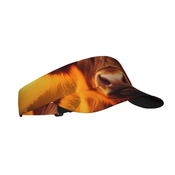 Daiia Vintage Sunflower Cow A Pattern Sport Sun Visor Hats Visor Cap Adjustable Empty Top Baseball Cap Cotton Ball Caps for Women and Men
