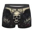 thumbnail image 1 of Daiia Vintage Winged Rose Skull Men's Underwear Boxer Briefs, Cotton Stretch Moisture-Wicking Underwear-Large, 1 of 9