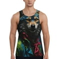 thumbnail image 1 of Daiia Vintage Wolf Warrior Printed Men's Quick Dry Fit Muscle Tank Top Slim-Fit Tank Workout Tank Top Lightweight Sports Tank Top-Large, 1 of 7