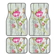 thumbnail image 1 of Daiia Vintage Wood Background with Floral Printed Car Floor Mats Set of 4, Durable Non Slip Auto Floor Carpet, Car Interior Carpets Proof Foot Pads Anti-Slip Cushion Automoetive Accessories, 1 of 1