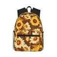 thumbnail image 1 of Daiia Vintage Wood Grain Sunflower B School Backpack for Men Women, Unisex Large Waterproof Bookbag Schoolbag Casual Daypack for High School/College/Teens/Travel/Work Black, 1 of 8