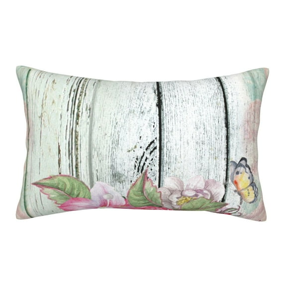 Daiia Vintage Wood with Floral Bedding Waterproof Pillow Protector Zippered Queen – Bed Bug Proof Pillow Encasement-16"x24"