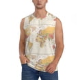 thumbnail image 1 of Daiia Vintage World Map1 Printed Men's Tank Tops,Casual Soft Sleeveless Gym Muscle Shirts Bodybuilding Tee-Large, 1 of 8