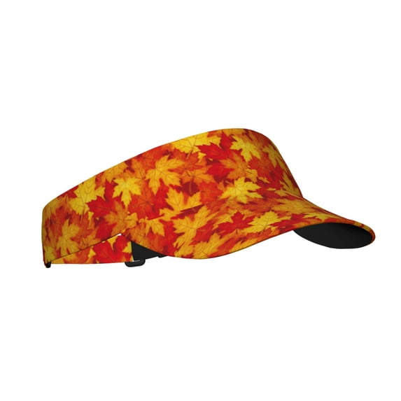 Daiia Vintage maple leaves autumn Pattern Sport Sun Visor Hats Visor Cap Adjustable Empty Top Baseball Cap Cotton Ball Caps for Women and Men