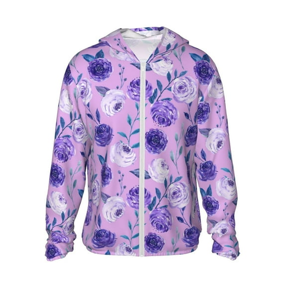 Daiia Violet UPF 50+ Sun Protection Hoodie Jacket Lightweight Long Sleeve Sun Shirt for Women Men with Pocket Hiking Outdoor-3X-Large