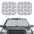 thumbnail image 1 of Daiia Violets Flowers 2PCS Car Windshield Sun Shade, Foldable Sun Shield for Car Front Window, Auto Sun Blocker Visor Protector Universal for Truck SUV Pickup-Small, 1 of 7