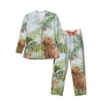 thumbnail image 1 of Daiia Watercolor African Animals Wildlife for Men's Long-Sleeved Pajama Set – Soft & Comfortable Sleepwear Button-Up Pajamas Cozy Lounge Wear-Small, 1 of 7