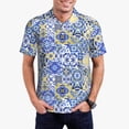 thumbnail image 1 of Daiia Watercolor Artwork Pattern Men’s Polo Shirts,Solid Deck Shirt,Classic Fit, Breathable Cotton Polo for Casual and Sport Wear-Medium, 1 of 7