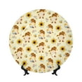 thumbnail image 1 of Daiia Watercolor Bee Honey Honeycomb Bee Printed Pattern Ceramic Plate Dinner Plates Bone China Decorative Plates with Display Stand Art Ceramic Ornaments for Wall Hanging Decoration-6in, 1 of 6