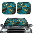 thumbnail image 1 of Daiia Watercolor Blue Marbled 2PCS Car Windshield Sun Shade, Foldable Sun Shield for Car Front Window, Auto Sun Blocker Visor Protector Universal for Truck SUV Pickup-Large, 1 of 7