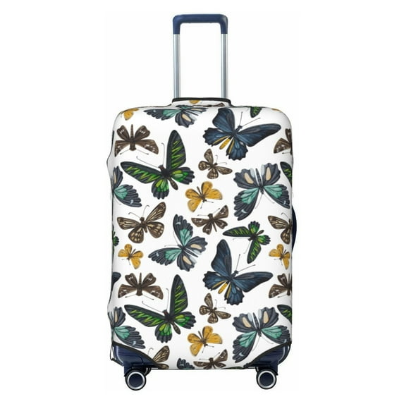 Daiia Watercolor Butterflies Luggage Cover, Thickened Washable Travel Luggage Covers, Elastic Unique Baggage Covers for 18-20 inch Luggage-Large